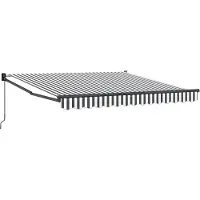 vidaXL Luifel uittrekbaar 3x2,5 m stof en aluminium antraciet en wit