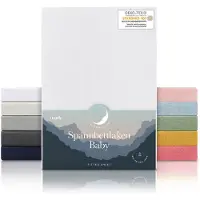 Laleni Jersey Baby/Kind Hoeslaken - Actief Ademend - Oeko-Tex Certificeerd - Babybed, Wieg, Kinderbed 100 x 115 x 10cm, wit, zeshoek