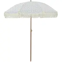 vidaXL Strandparasol Grijs en wit 160 x 160 x 196 cm