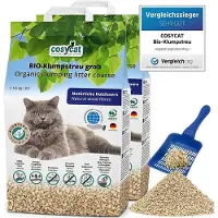 Cosycat BIO kattenbakvulling klontvormend - GROVE korrel 2x 20L - Speciaal voor langharige katten