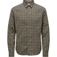 Only & Sons Overhemd 'ONSGudmund' cappuccino / donkerbruin