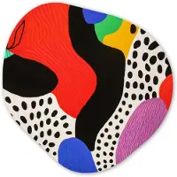 MuchoWow Organische wanddecoratie 60x60 cm - Organisch schilderij Abstract - Vormen - Kleuren - Stippen - Muurdecoratie woonkamer - Kamer decoratie - Schilderijen - Muurcirkel aesthetic