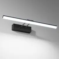 Emke LED Spiegellamp - 40cm - 6500K - Zwart - 200° Verticaal Draaibaar - Aluminium - LED Wandlamp Binnen