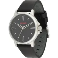HUGO Analoog horloge 'Smooth' rood / zwart / zilver
