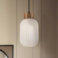 Lamkur Glazen hanglamp Harmony, dimbaar, wit / opaal, Woon-/ Eetkamer, Glas, Scandinavisch, hanglamp