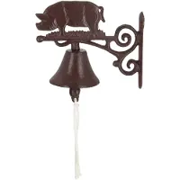 Esschert Design Deurbel varken - gietijzer - L20 cm - vintage - klassieke deurbel - bel