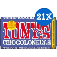 Tony's Chocolonely - Donkere Melk Pretzel Toffee - Chocolade - 90 gram - 21 stuks
