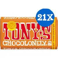 Tony's Chocolonely - Melk Karamel Zeezout - chocolade - 90 gram - 21 stuks