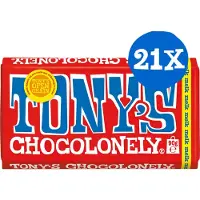 Tony's Chocolonely - Melk - chocolade - 90 gram - 21 stuks