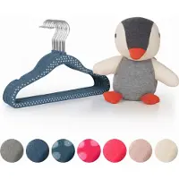 Laleni Fluwelen Kledinghangers Kinderen - Kleerhangers Peuter - Donkerblauw Gestipt - Set van 30