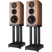 Wharfedale EVO 5.2 Boekenplank Speakers met stands - Hifi Stereo Set - Passieve Speaker - 3-Weg Luidsprekers - Walnoot