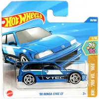 Hot Wheels HONDA '90 CIVIC - EF V-TECH BLUE WHITE 28/250 - 1:64 HW '70S VS '90S (HYW81-N521) SHORT CART