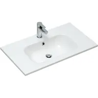 Saniclear Essen mineraal marmeren wastafel 80cm met kraangat