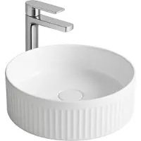 SaniGoods Flutty waskom ribbel glanzend wit