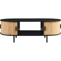 En.casa Salontafel 'Tvedestrand' met 2 schuifdeuren, metalen poten, afmetingen 120 x 55 x 40 cm, kleur: zwart / naturel