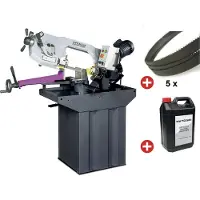 Optimum Metaalbandzaag 0-60° zaagcapaciteit rond 225 mm 1,1 kW 400V 45/90 m/min koeling incl. 5 lintzagen 1 bus koelmelk S275P PACK 1