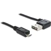 DeLOCK Micro USB naar Easy-USB-A haaks (links/rechts) kabel - USB2.0 - tot 2A / zwart - 0,50 meter