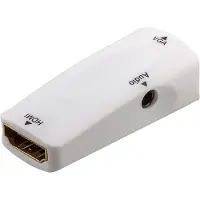 Goobay Compacte HDMI/VGA-adapter met audio, verguld, wit (losse verpakking)