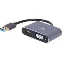 Gembird USB naar HDMI + VGA beeldschermadapter, space grey