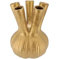 DK Design Bloemenvaas Aglio Straight - vaas voor tulpen - goud - 26 x 35 cm - toetervaas