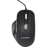 Gembird 6-knops optische muis met gekleurde verlichting, USB, zwart