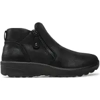 SKECHERS Dames Lovely Vibe Herfst enkellaarsjes zwart (38), Plat, 1 tot 3 cm, Ritssluiting, Casual 158952