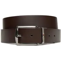 Tommy Hilfiger Riem 'Flag Rectangular Buckle Reversible' donkerbruin / zwart