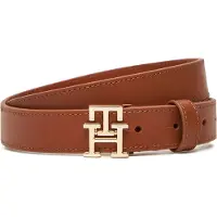 Tommy Hilfiger Riem 'TH Monogram Plaque Buckle' cognac