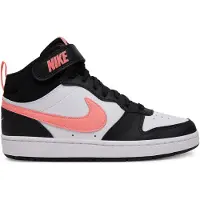 Nike Court Borough Mid Sportschuhe Kinder Sneaker sportlicher Schnürer Weiß Freizeit