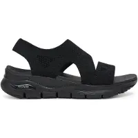 SKECHERS Dames Arch Fit Sandalen zwart (38), 1 tot 3 cm, Klittenband, Casual 119458