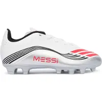 Adidas F50 Messi Club Gras / Kunstgras Voetbalschoenen (MG) Kids Wit Zilver Rood