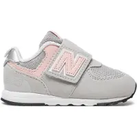 New Balance Sneakers '574' rookgrijs / pastelroze / wit