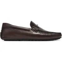 BOSS Loafers van nappaleer met metalen merkaccent en doorlopende zool Maat 46