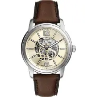 Fossil Analoog horloge 'Heritage' crème / donkerbruin / zilver