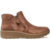 SKECHERS Dames Lovely Vibe Herfstbruine enkellaarsjes (40), Plat, 1 tot 3 cm, Ritssluiting, Casual 158952