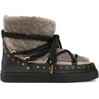 INUIKII Boots 'CURLY ROCK' donkerbruin / taupe / zwart