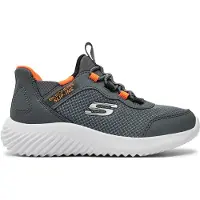 SKECHERS Sneakers 'BOUNDER - BRISK-BURST' donkergrijs / oranje / zilver