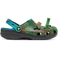Crocs Clogs 'Minecraft' ombergrijs / lichtgrijs / spar / zwart