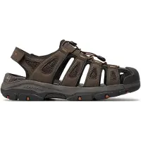 SKECHERS Heren Tresmen Sandalen - Bruin Outseen (43), 1 tot 3 cm, Klittenband, Casual, Sportief, Buiten 204111