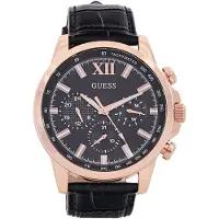GUESS Analoog horloge 'WALKER' rose-goud / zwart