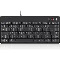 Perixx PERIBOARD-505H PLUS, mini USB-toetsenbord, trackball, hub, zwart