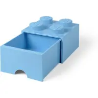 LEGO Opbergsteen met 4 noppen en 1 lade - lichtblauw