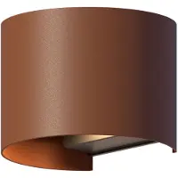Calex LED-wandlamp buiten Oval, bruin / roest, Aluminium, Modern, LED wandlamp buiten