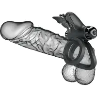 Pretty Love Mooie liefde - dubbele ring vibrator met zwarte stimulator 1 St