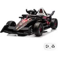 Vrooomy Porsche Formule E 99X Electric Kinderauto 1 tot 5 jaar – Officieel Gelicentieerd Accuvoertuig met Schokdempers & Bluetooth – 12V Kinderauto met Afstandsbediening, Soft-Start & Li-ion Accu – Zwart