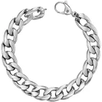 Traveller Armband - Heren - Edelstaal - Zilverkleurig - Schakels - 21 x 1,10 cm - 181306