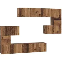 vidaXL Tv-meubelset 8 st Oud Hout Bewerkt hout