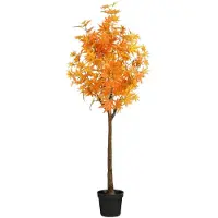 Mica Decorations Kunstplant Maple leaf - 55x55x150 cm - Polyester - Oranje