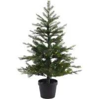 Kaemingk Mini kerstboom tafelboom H120 D73 cm Grandis pot tree Everlands