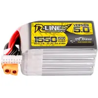 Gens ace Lipo Tattu R-Line Versie 5.0, 1550mAh, 22.2V, 150C, 6S batterij met XT60 connector